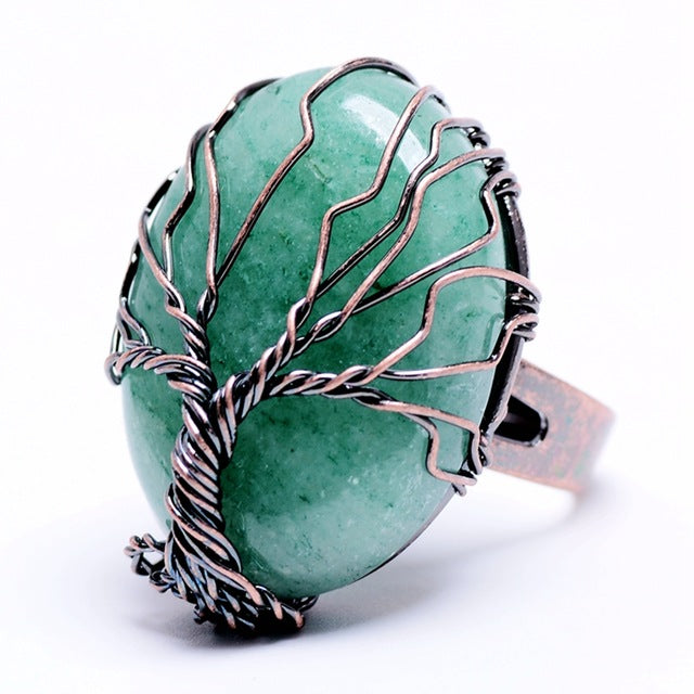 Finger Natural Stone, Tree of Life Antique Rings