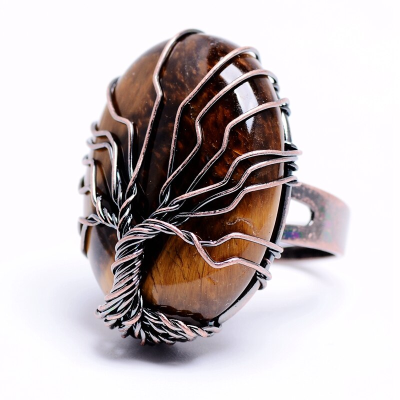 Finger Natural Stone, Tree of Life Antique Rings