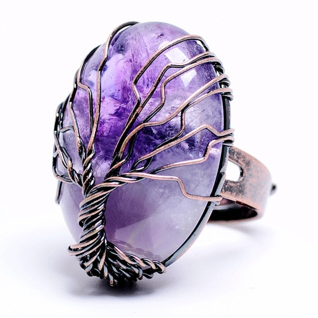 Finger Natural Stone, Tree of Life Antique Rings