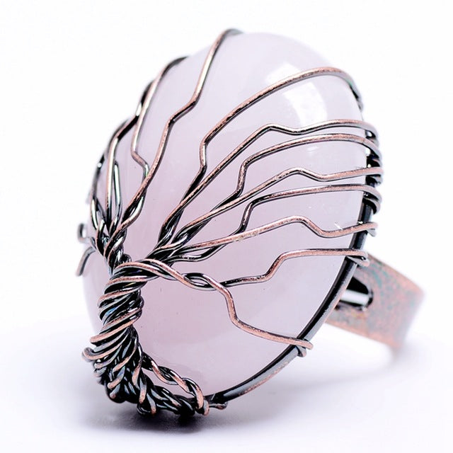 Finger Natural Stone, Tree of Life Antique Rings